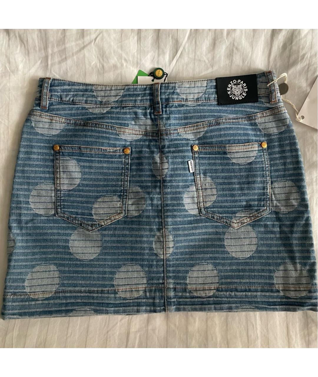 KENZO Голубая хлопковая юбка мини, фото 2