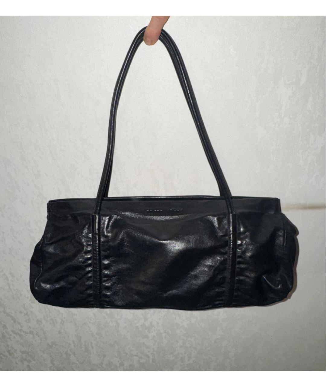 MIU MIU Черная кожаная сумка через плечо, фото 9
