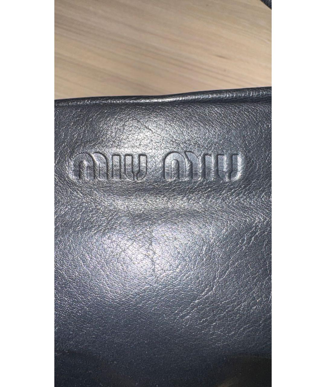 MIU MIU Черная кожаная сумка через плечо, фото 3