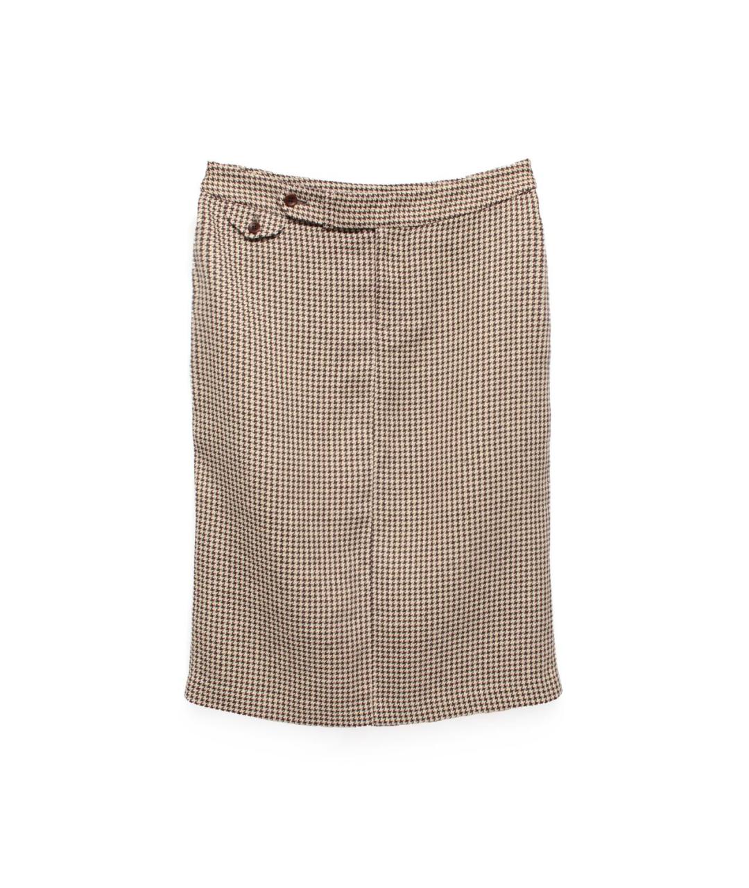 RALPH LAUREN Бежевая льняная юбка миди, фото 6