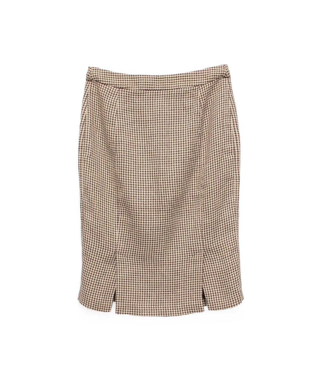 RALPH LAUREN Бежевая льняная юбка миди, фото 2