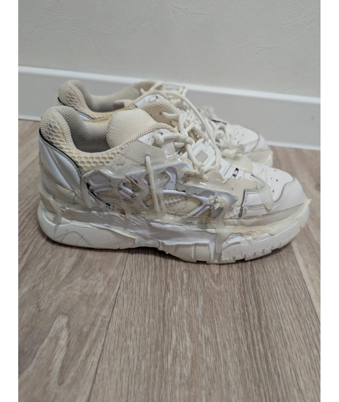 MAISON MARGIELA Белые кожаные кроссовки, фото 10