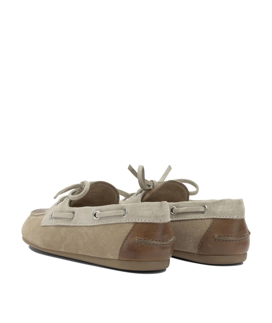 MIU MIU Бежевые замшевые лоферы, фото 3