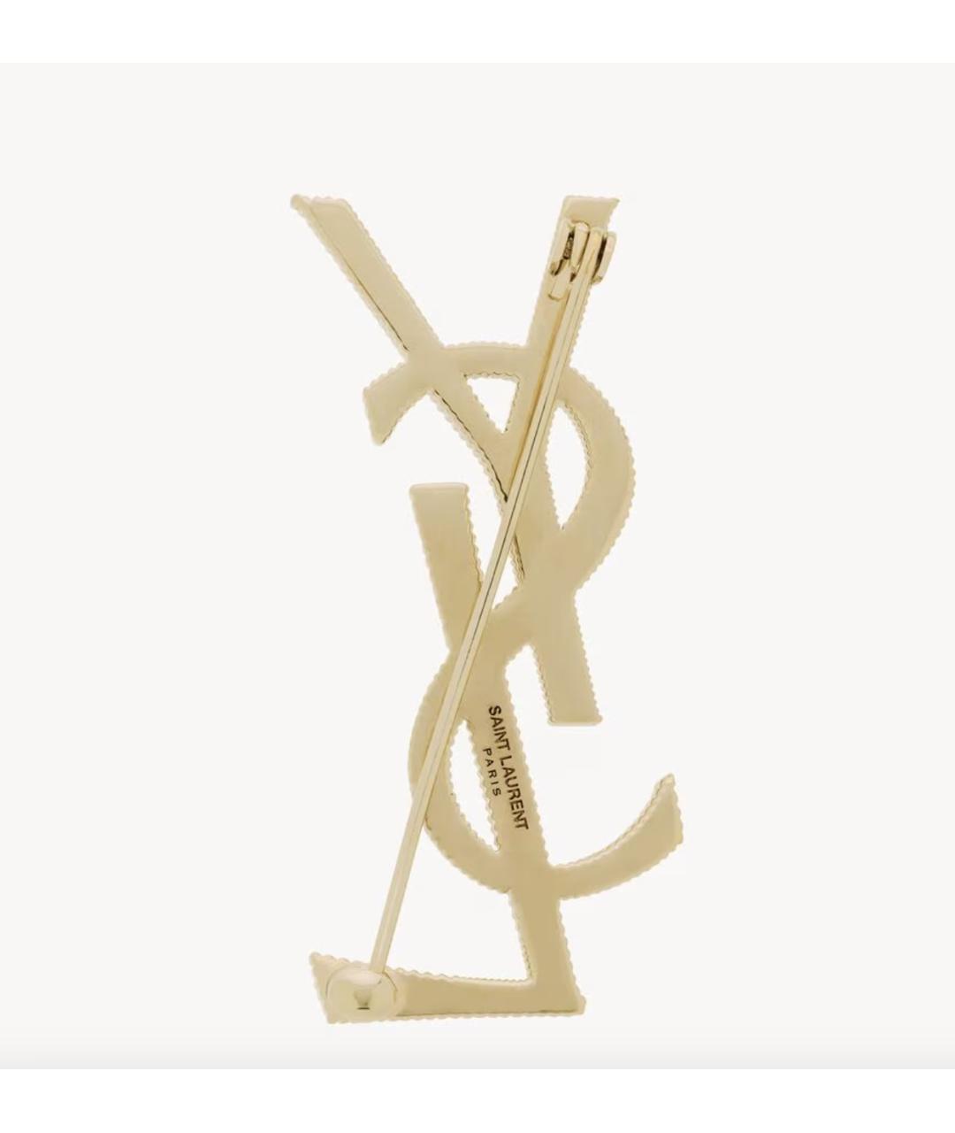 SAINT LAURENT Золотая латунная булавка / брошь, фото 2