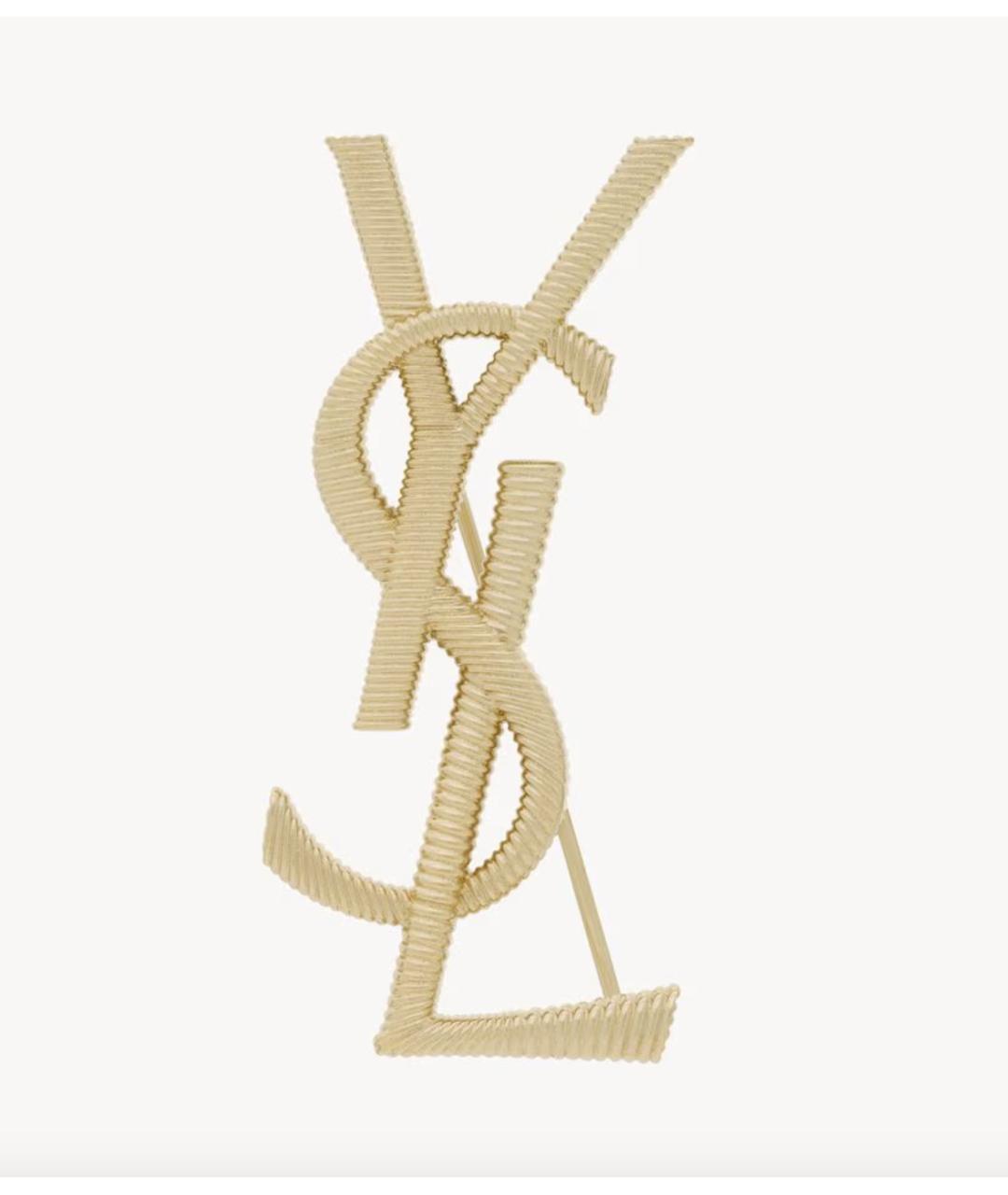 SAINT LAURENT Золотая латунная булавка / брошь, фото 4