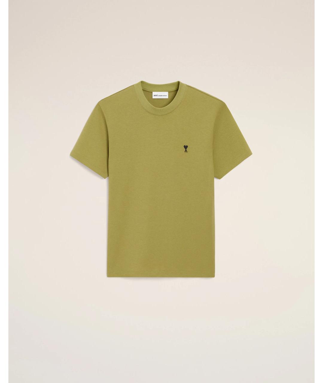 Ami Paris Зеленая хлопковая футболка, фото 7