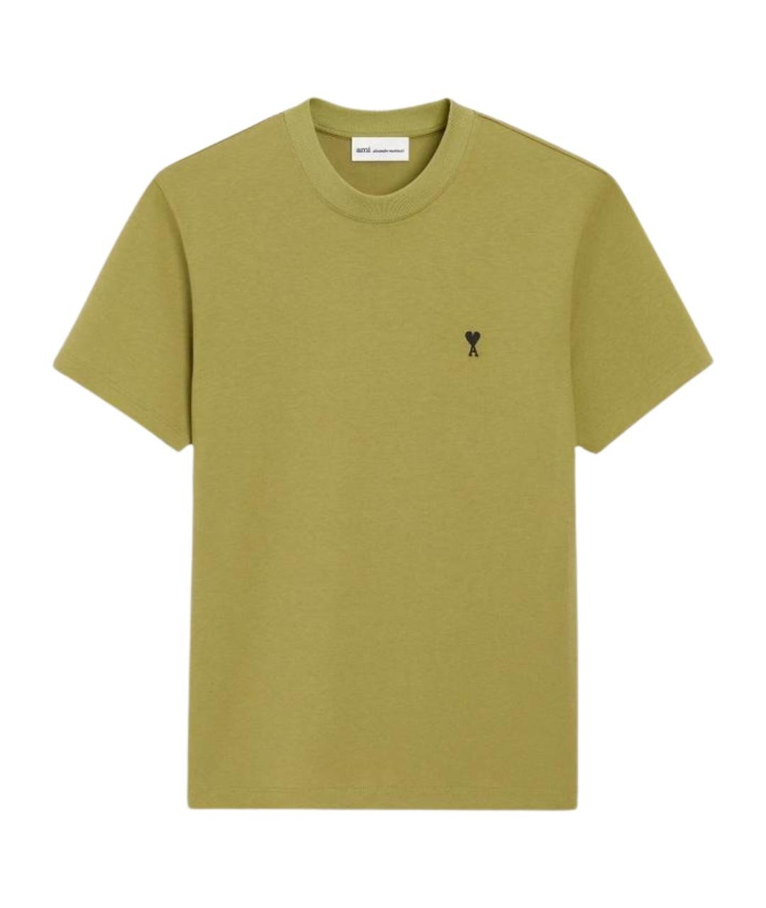 Ami Paris Зеленая хлопковая футболка, фото 1