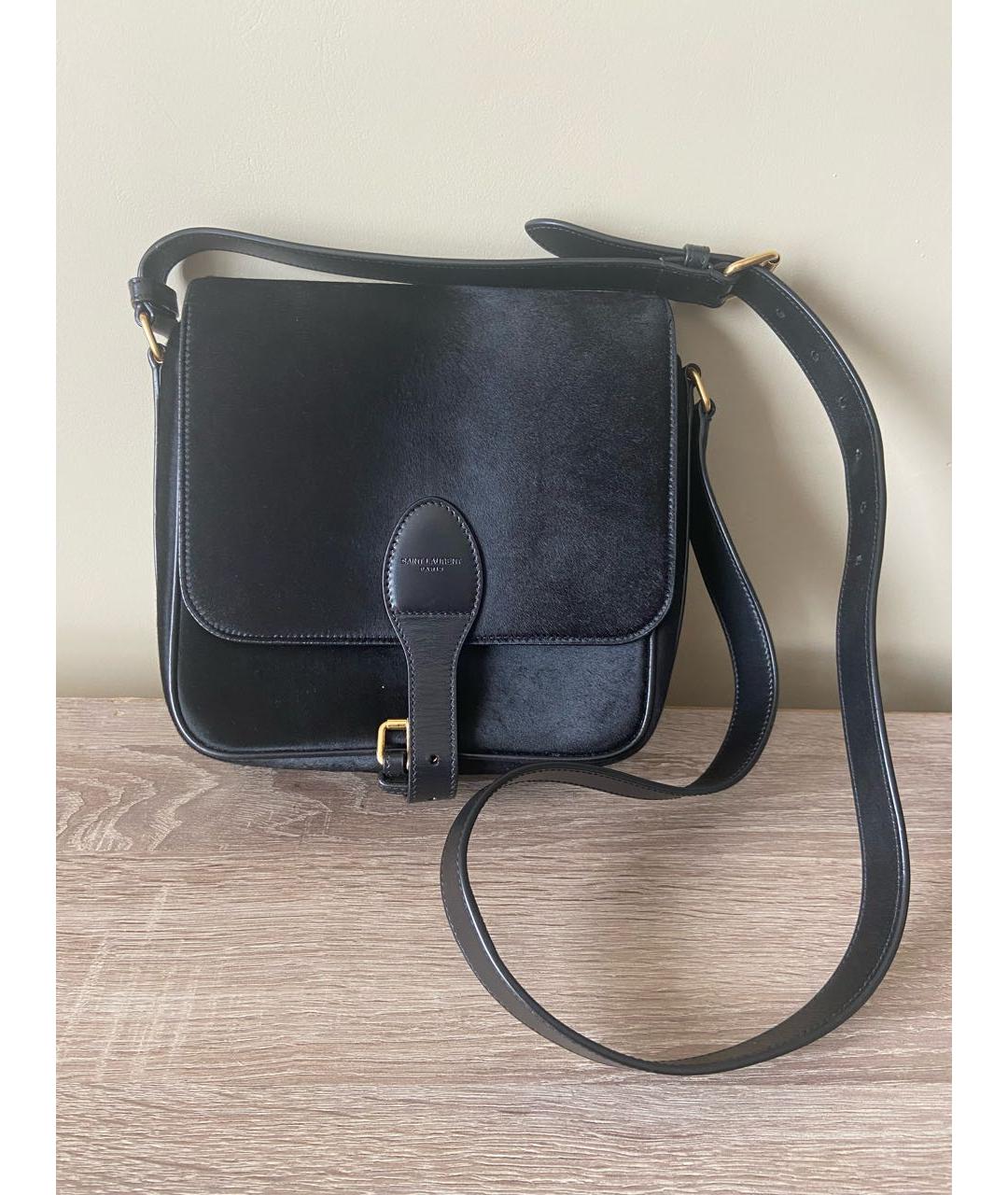 SAINT LAURENT Черная меховая сумка через плечо, фото 6