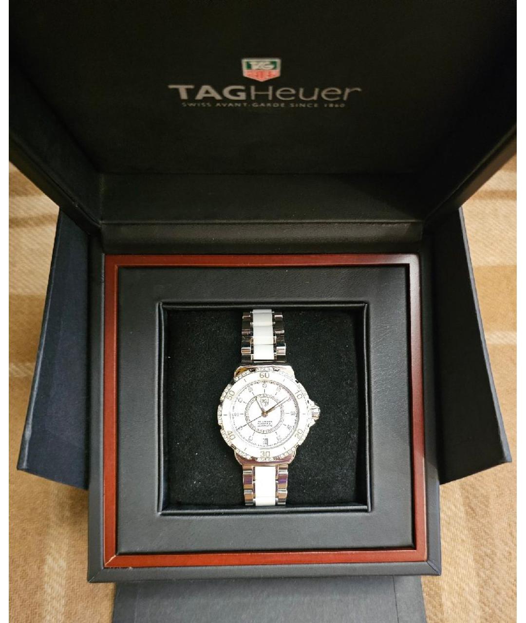 TAG HEUER Белые металлические часы, фото 3