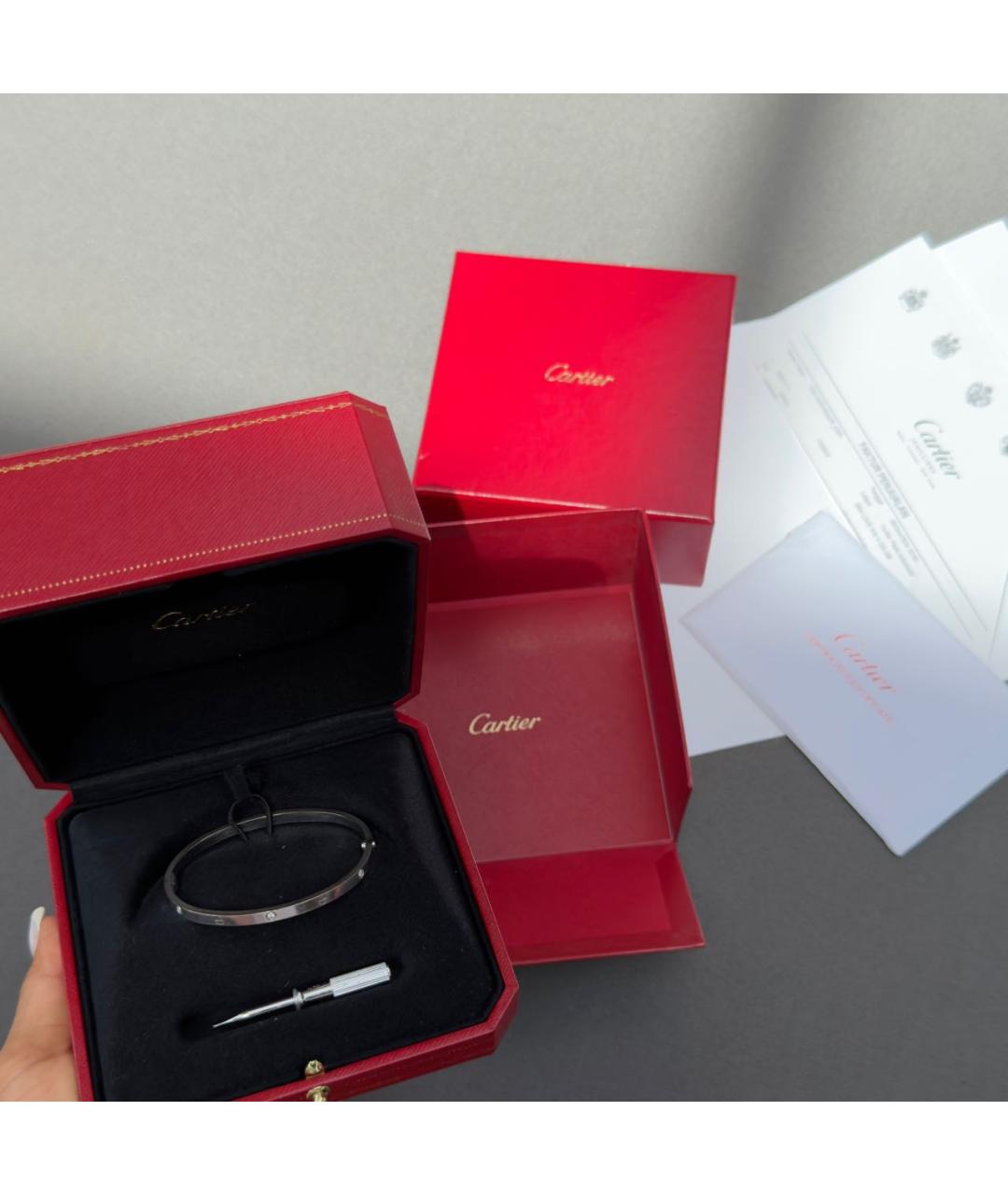 CARTIER Серый браслет из белого золота, фото 3