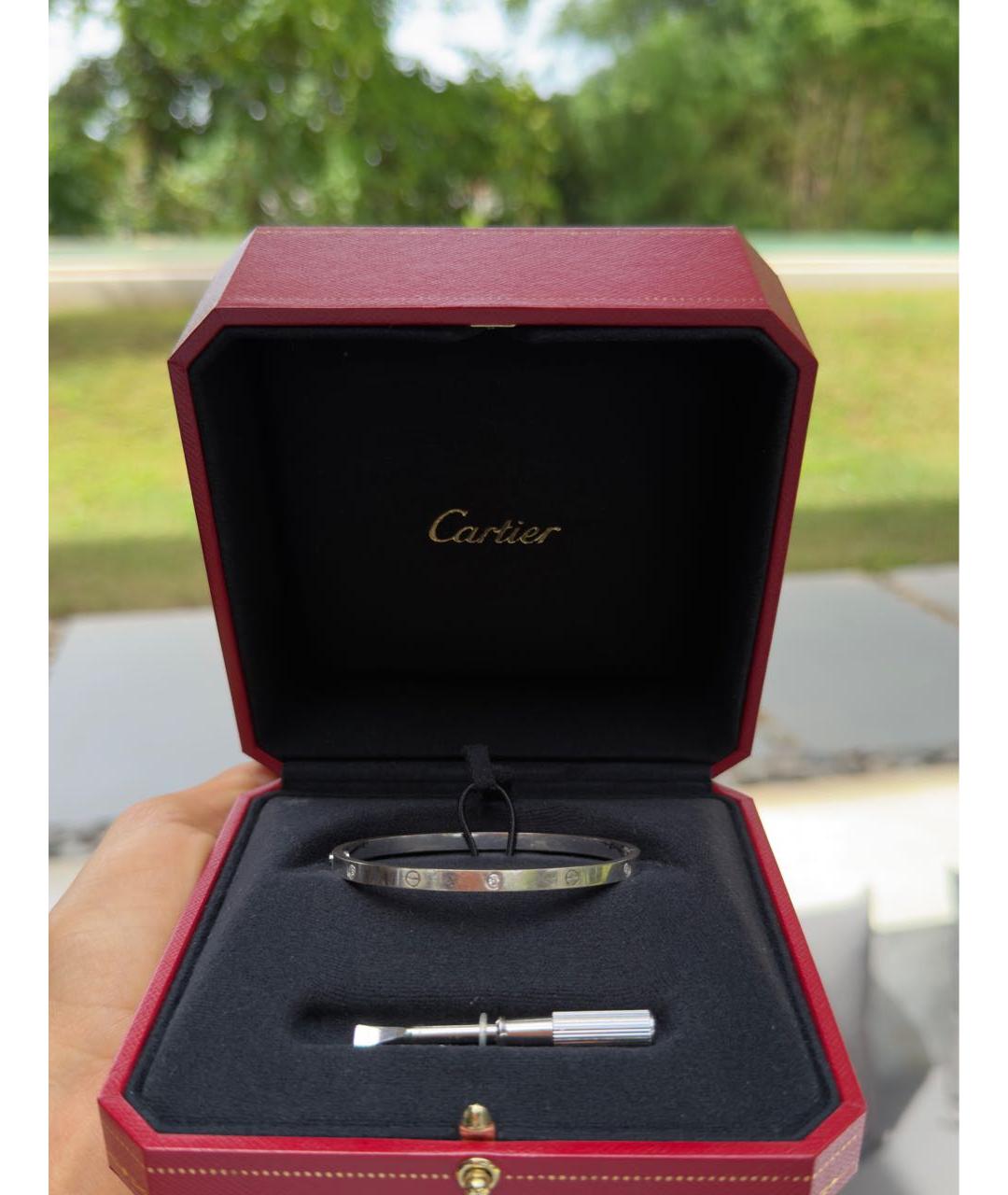 CARTIER Серый браслет из белого золота, фото 2