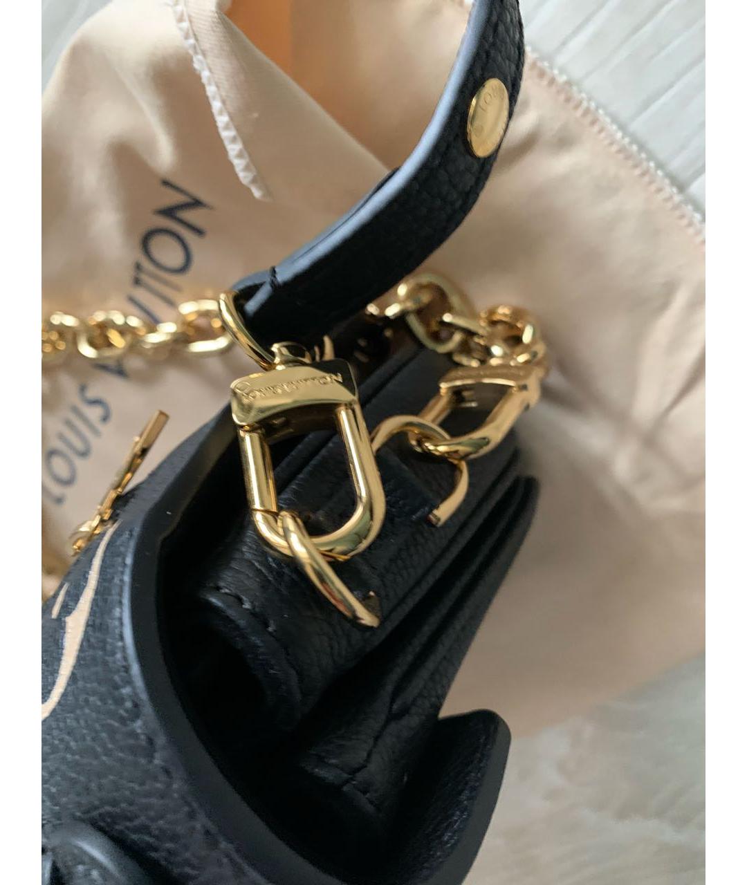 LOUIS VUITTON Черная кожаная сумка через плечо, фото 7