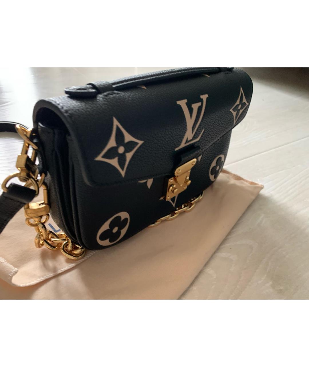 LOUIS VUITTON Черная кожаная сумка через плечо, фото 2