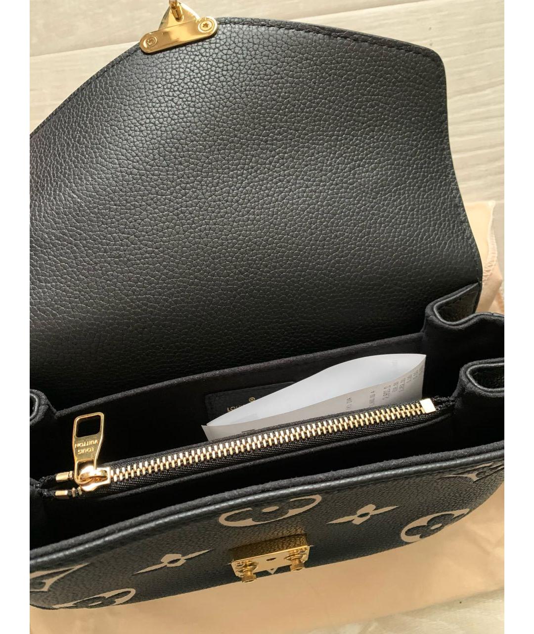 LOUIS VUITTON Черная кожаная сумка через плечо, фото 4