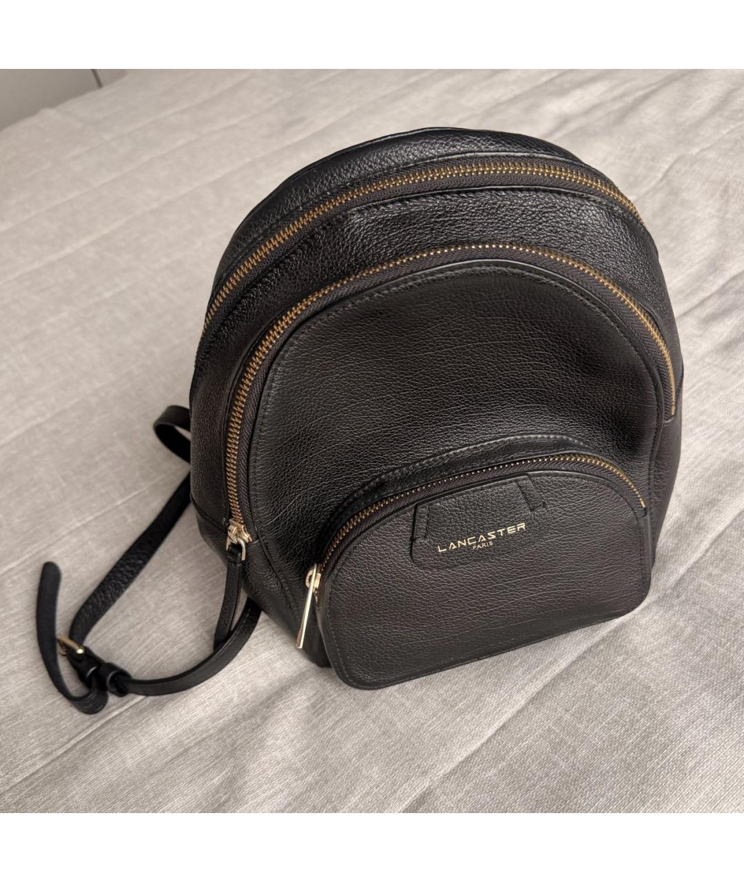 LANCASTER Черный кожаный рюкзак, фото 2
