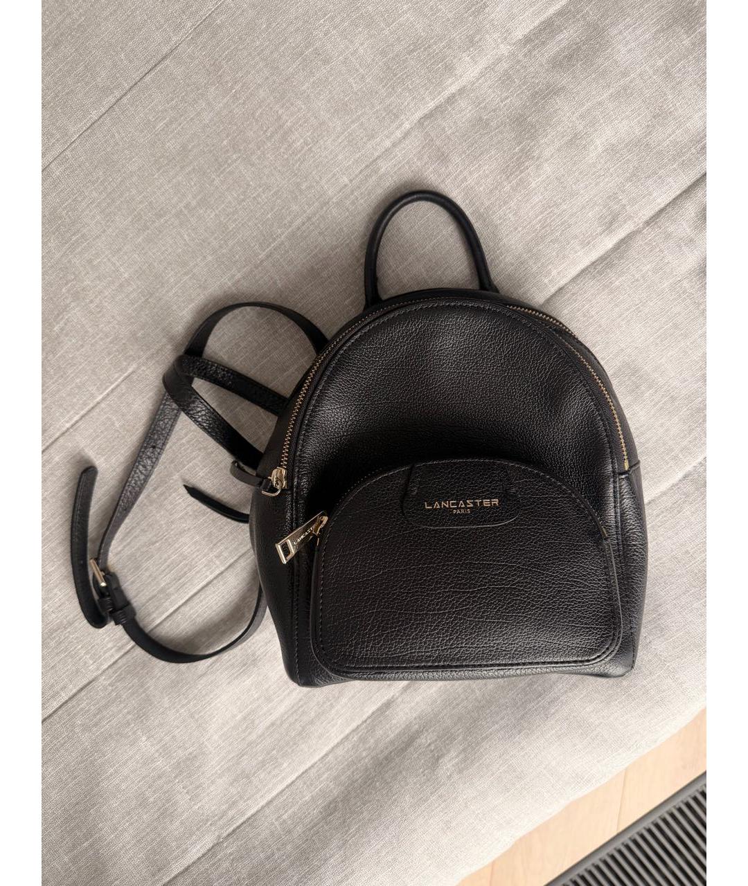 LANCASTER Черный кожаный рюкзак, фото 7