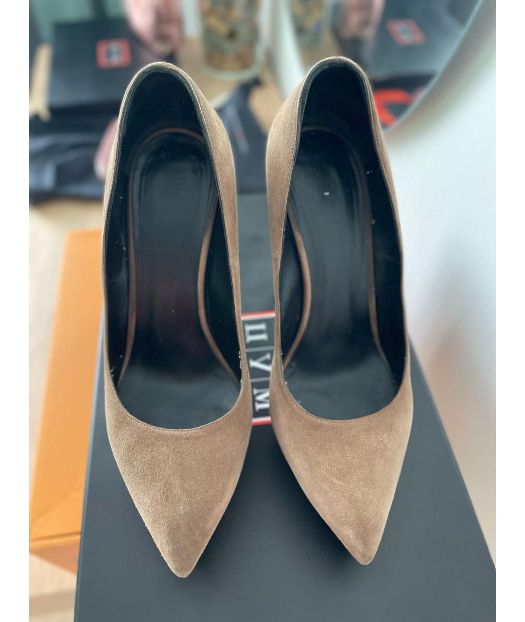SAINT LAURENT Бежевые замшевые туфли, фото 2