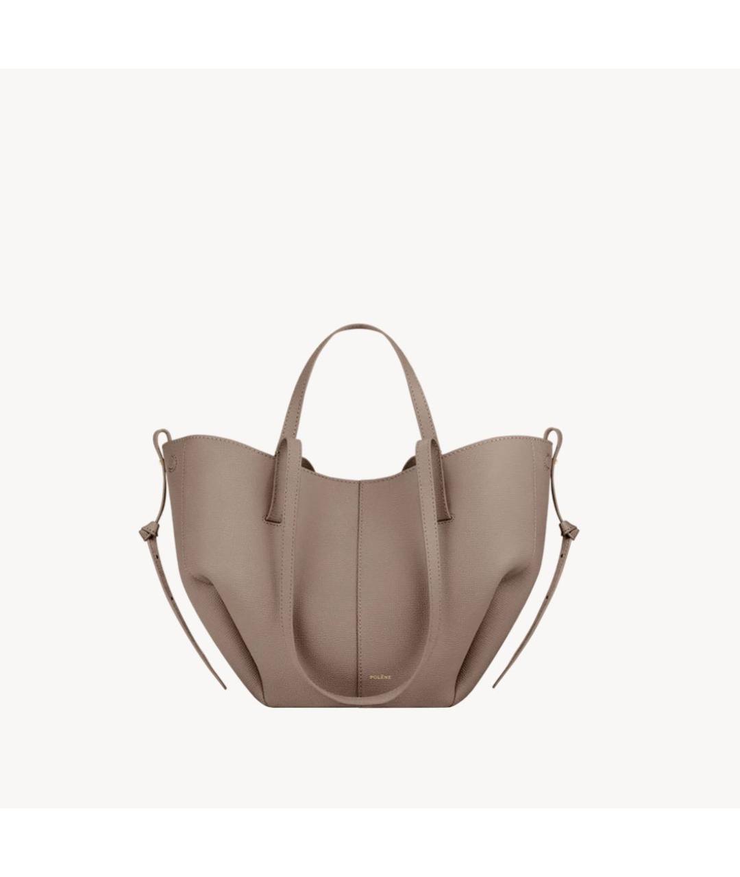 POLENE Бежевая кожаная сумка тоут, фото 5
