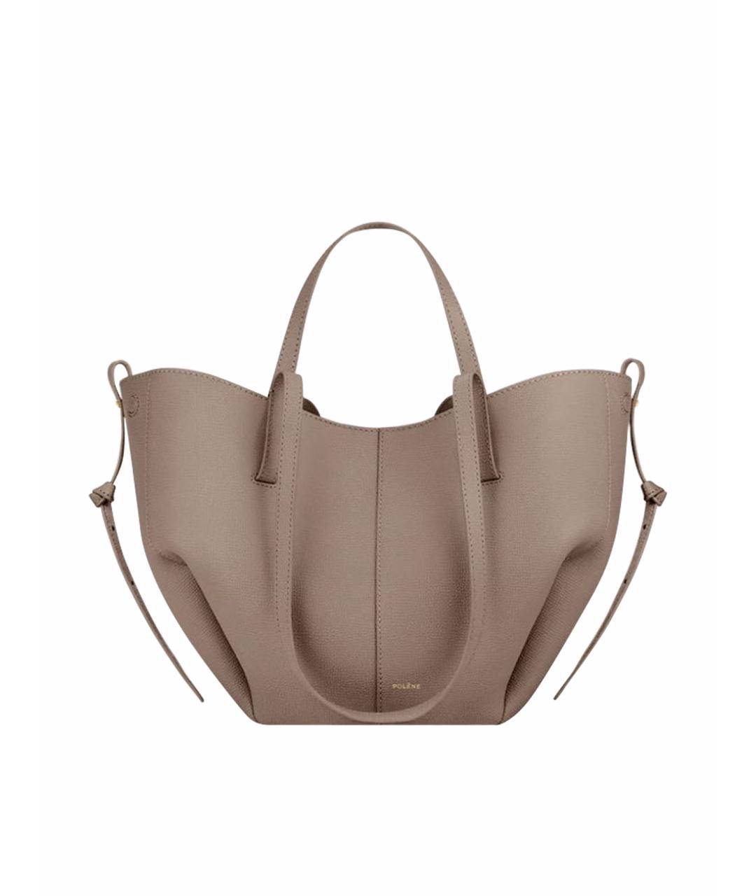 POLENE Бежевая кожаная сумка тоут, фото 1