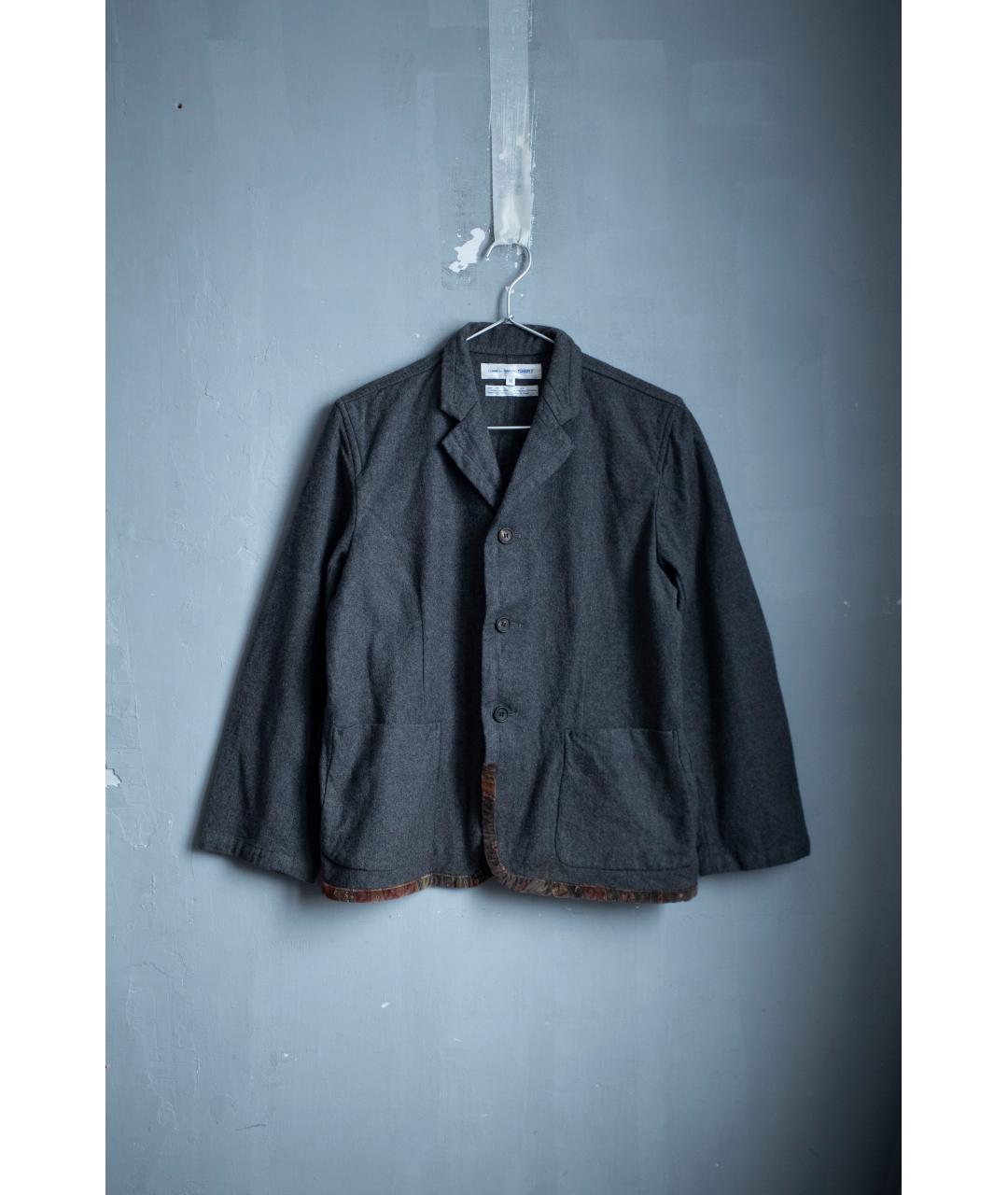COMME DES GARÇONS SHIRT Серый шерстяной пиджак, фото 9