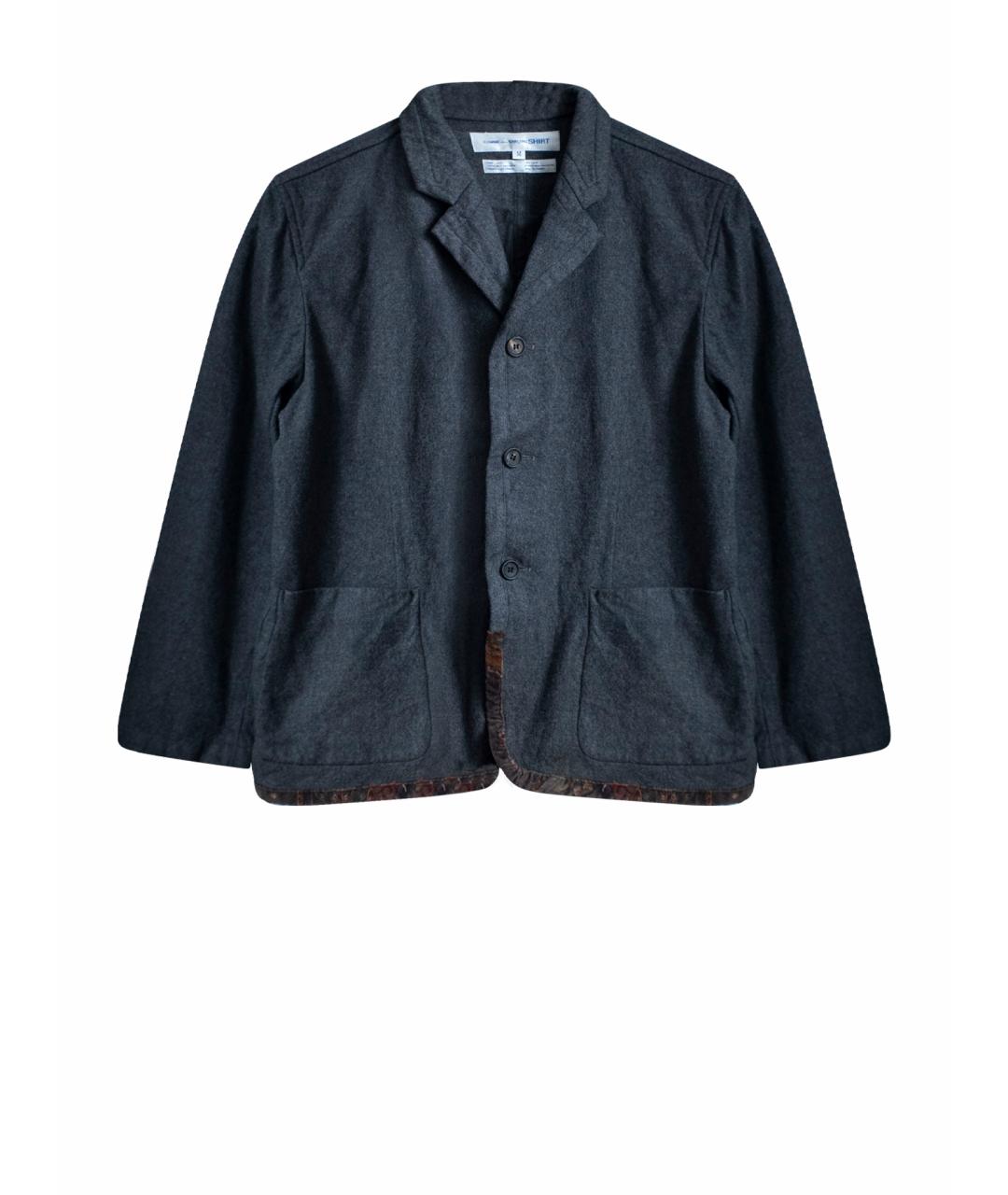 COMME DES GARÇONS SHIRT Серый шерстяной пиджак, фото 1