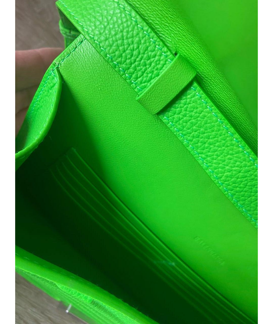 BALENCIAGA Зеленая кожаная сумка на плечо, фото 5