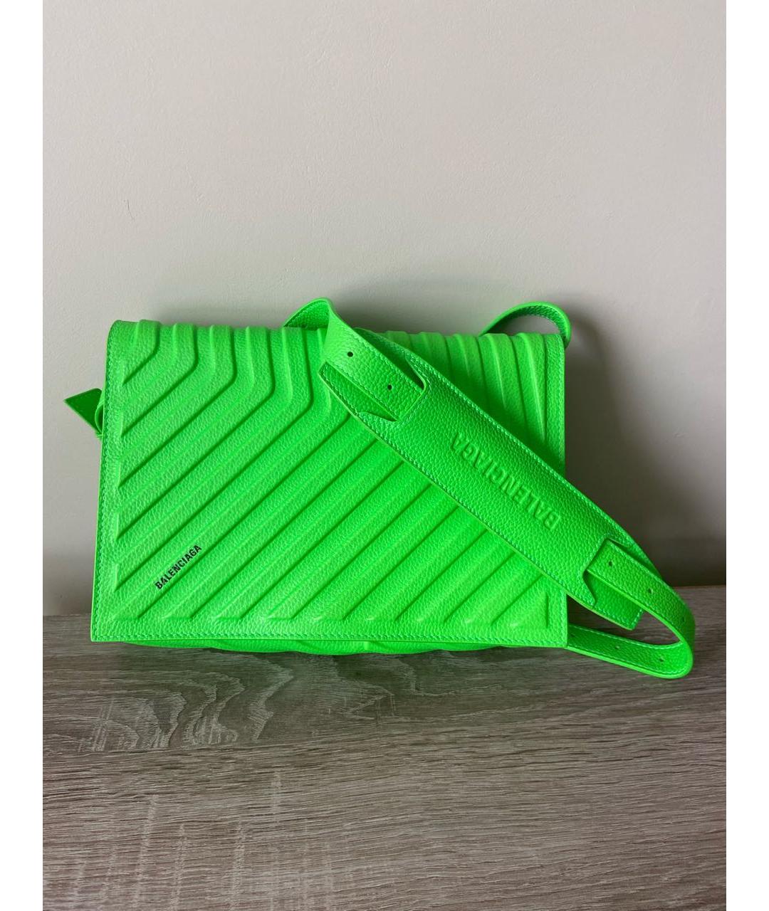 BALENCIAGA Зеленая кожаная сумка на плечо, фото 6