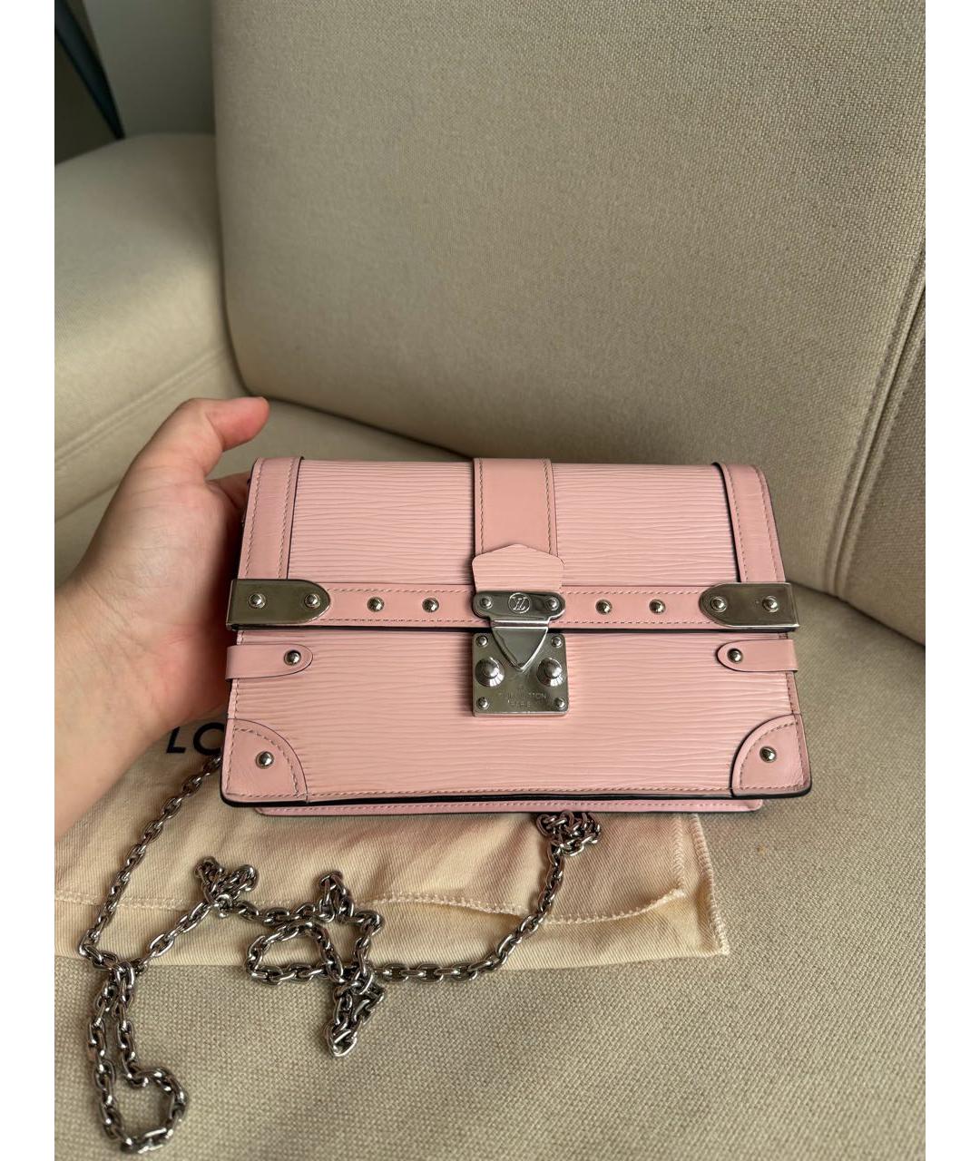 LOUIS VUITTON Розовая кожаная сумка через плечо, фото 6