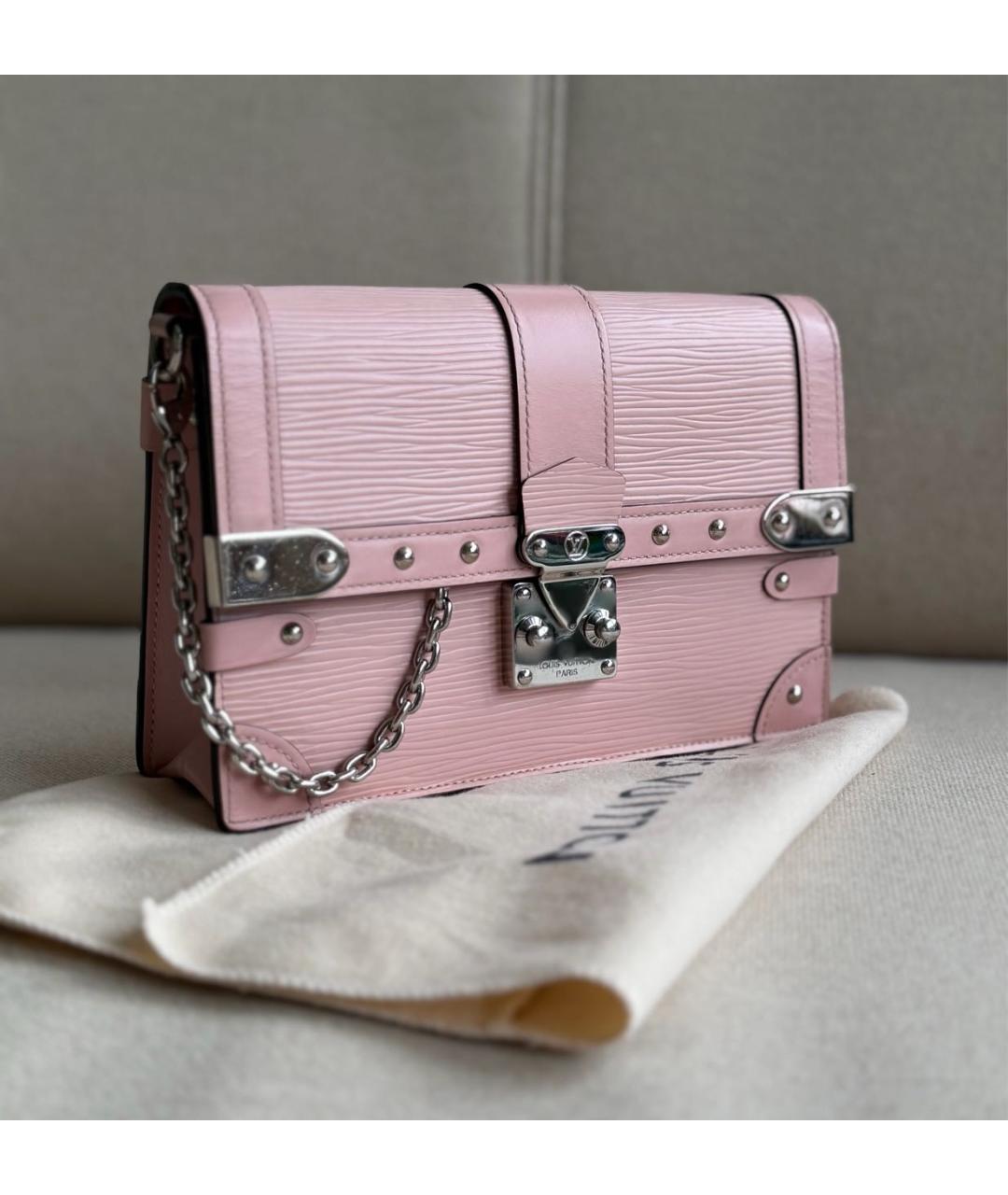 LOUIS VUITTON Розовая кожаная сумка через плечо, фото 3