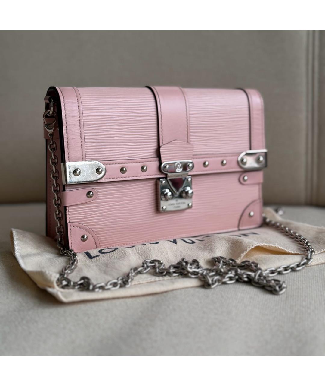 LOUIS VUITTON Розовая кожаная сумка через плечо, фото 2