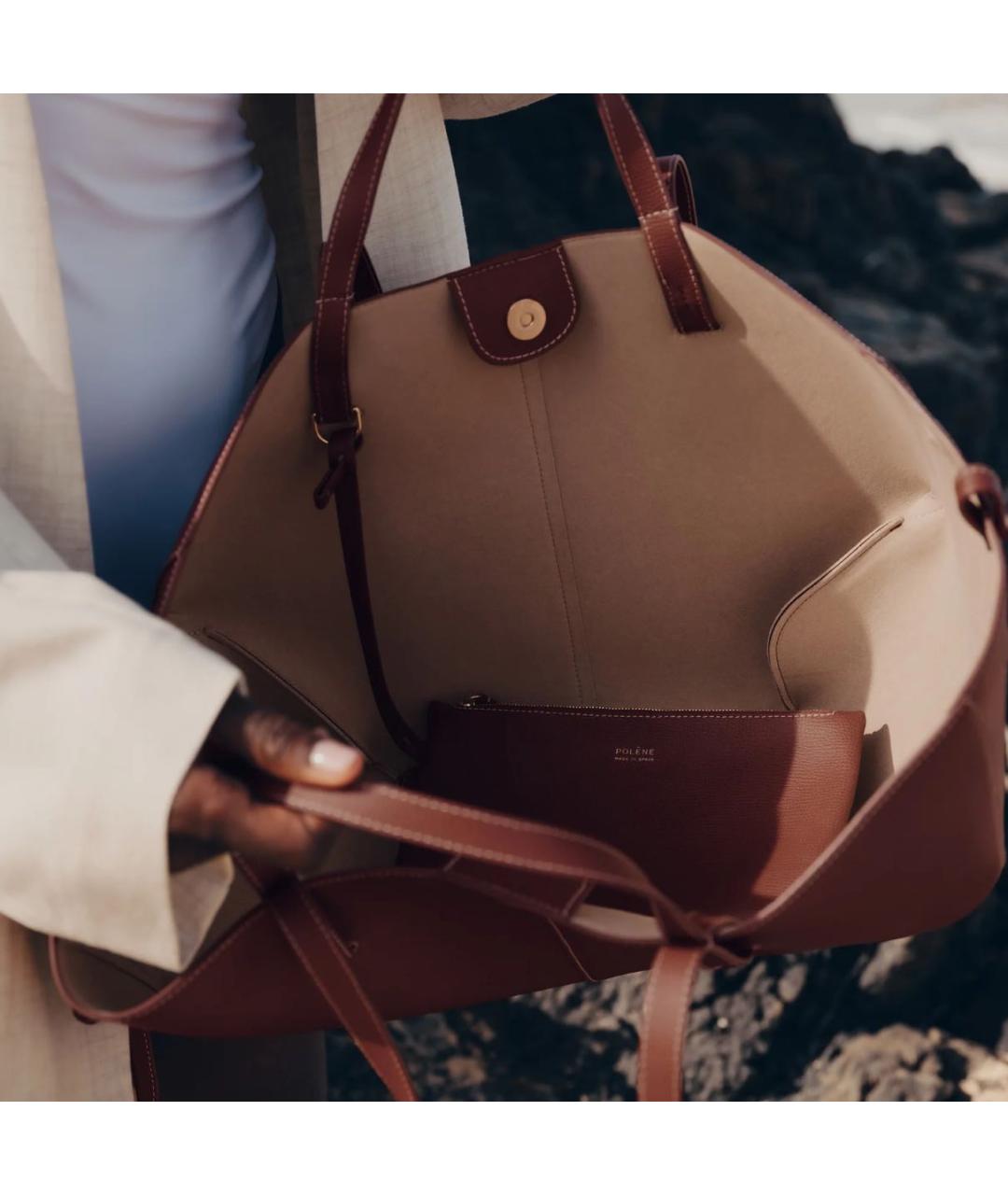 POLENE Кожаная сумка тоут, фото 4
