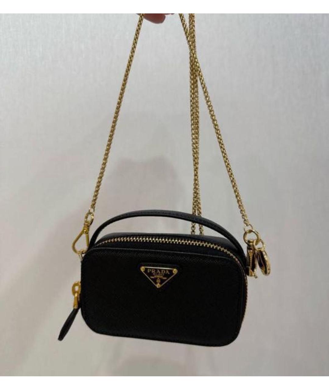 PRADA Черная кожаная сумка через плечо, фото 5