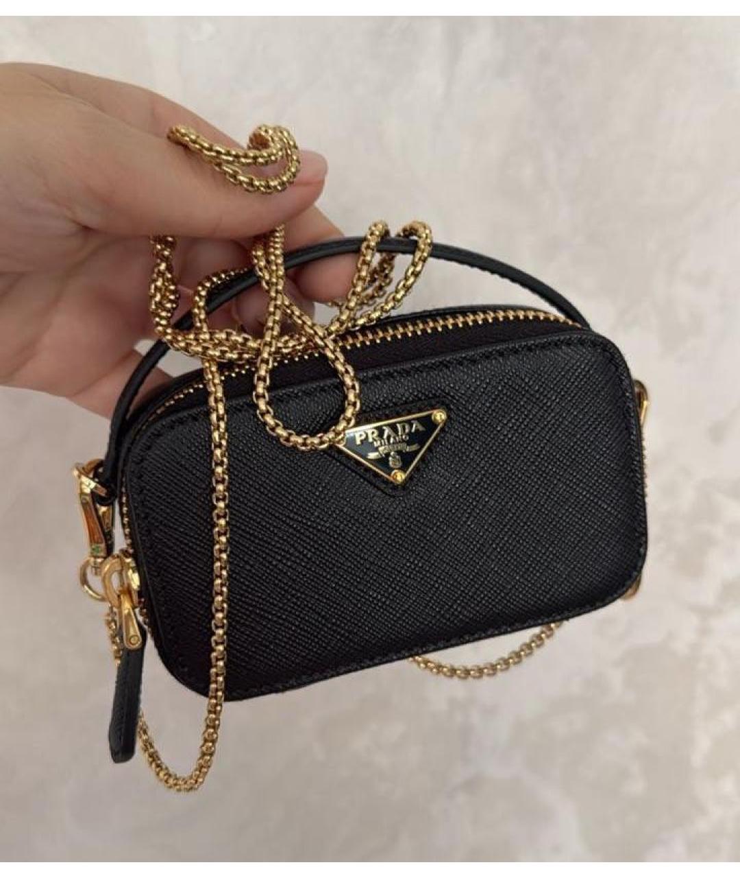 PRADA Черная кожаная сумка через плечо, фото 2