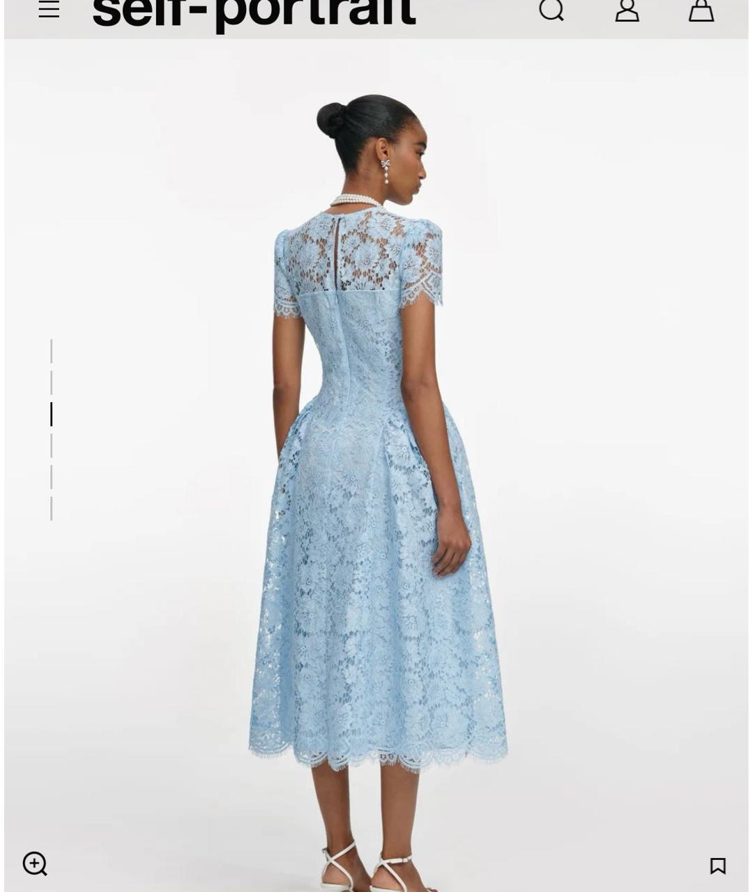 SELF-PORTRAIT Голубое полиэстеровое повседневное платье, фото 6