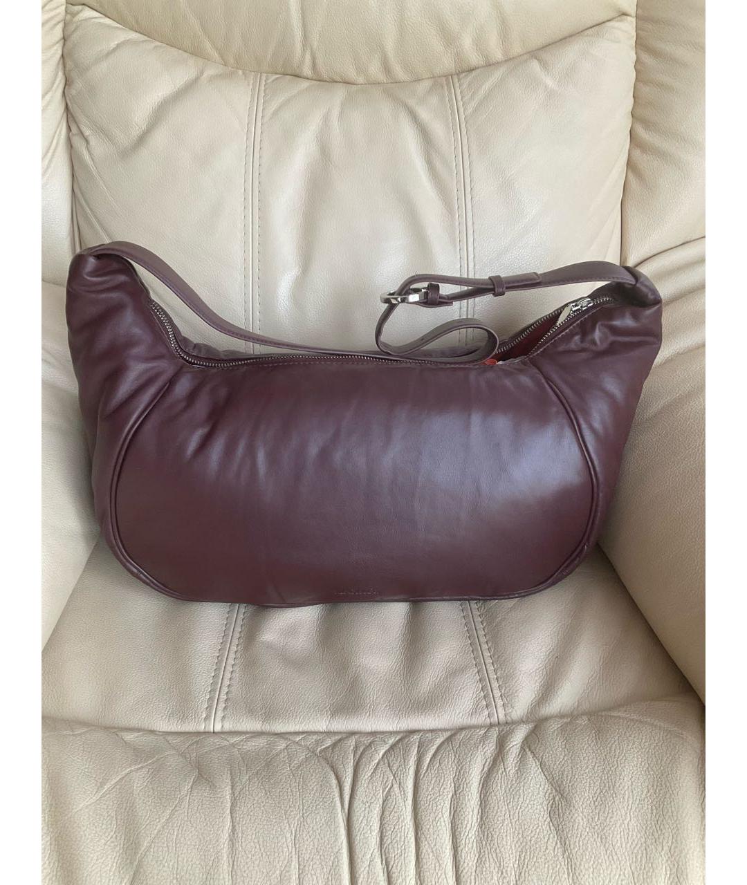 MAX&CO Бордовая кожаная сумка через плечо, фото 5