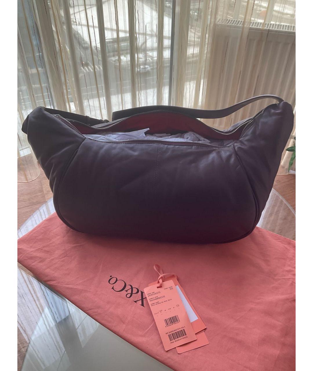 MAX&CO Бордовая кожаная сумка через плечо, фото 3