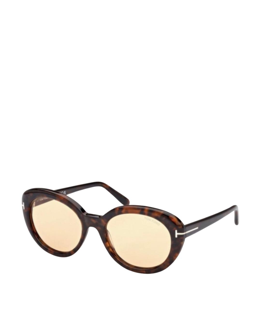 TOM FORD Коричневые пластиковые солнцезащитные очки, фото 1