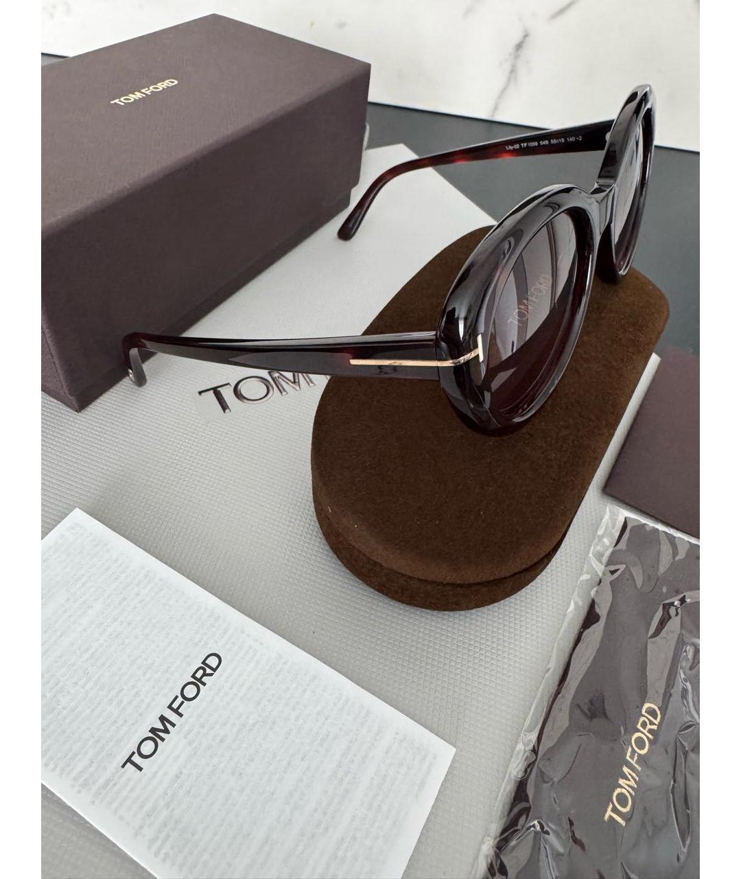 TOM FORD Коричневые пластиковые солнцезащитные очки, фото 4