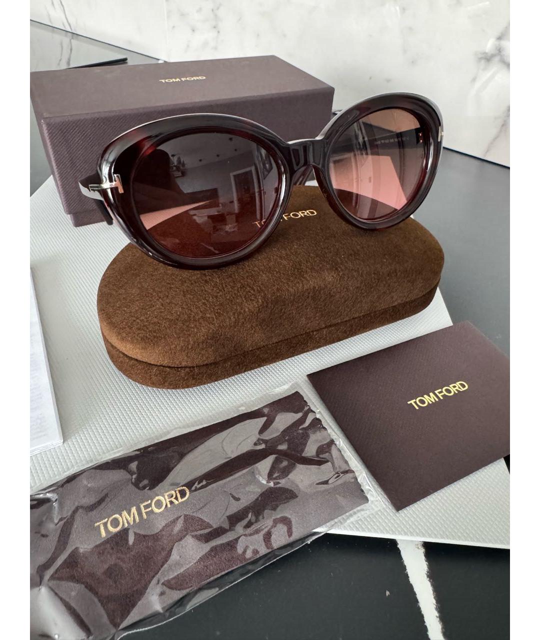 TOM FORD Коричневые пластиковые солнцезащитные очки, фото 2