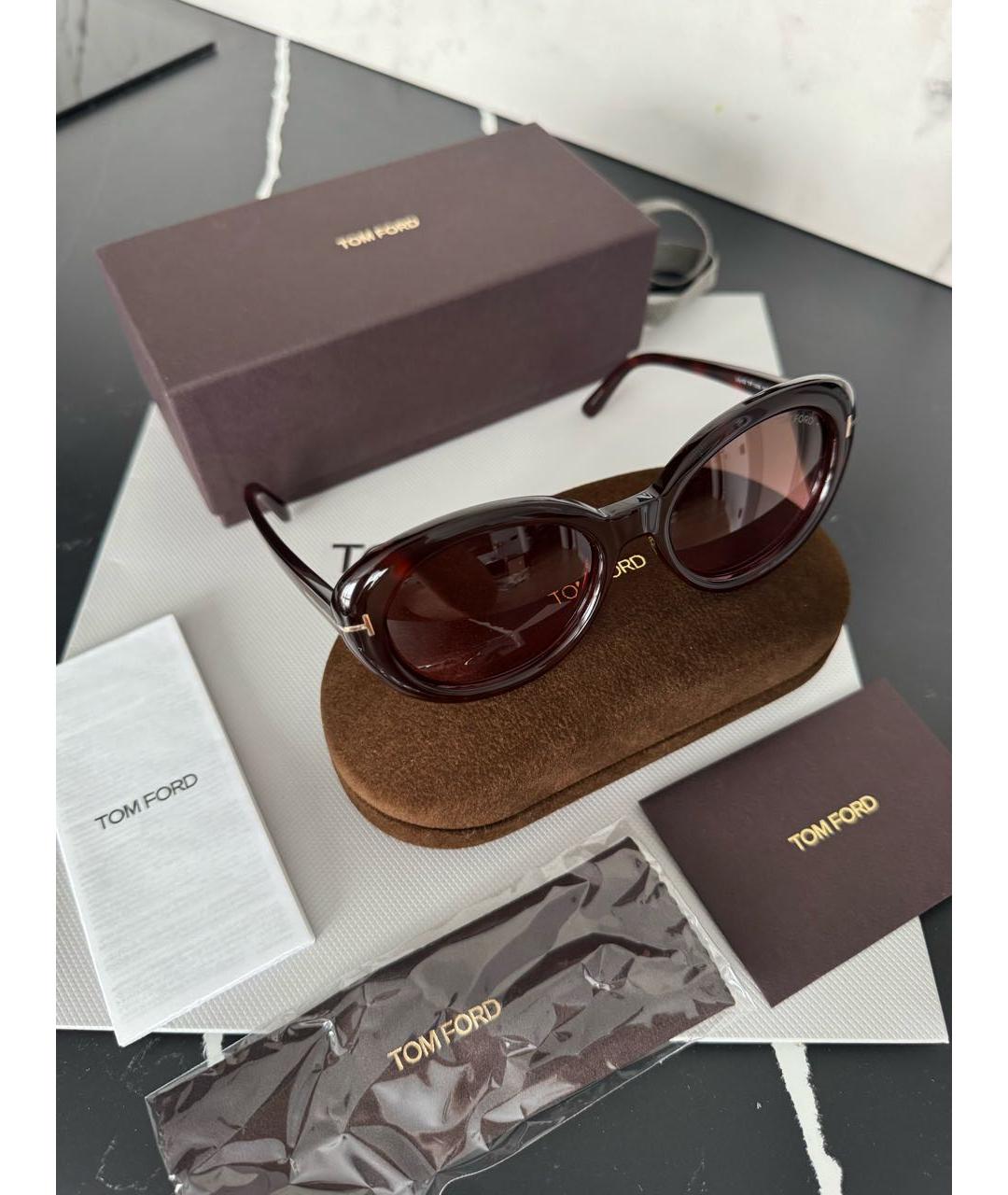 TOM FORD Коричневые пластиковые солнцезащитные очки, фото 3