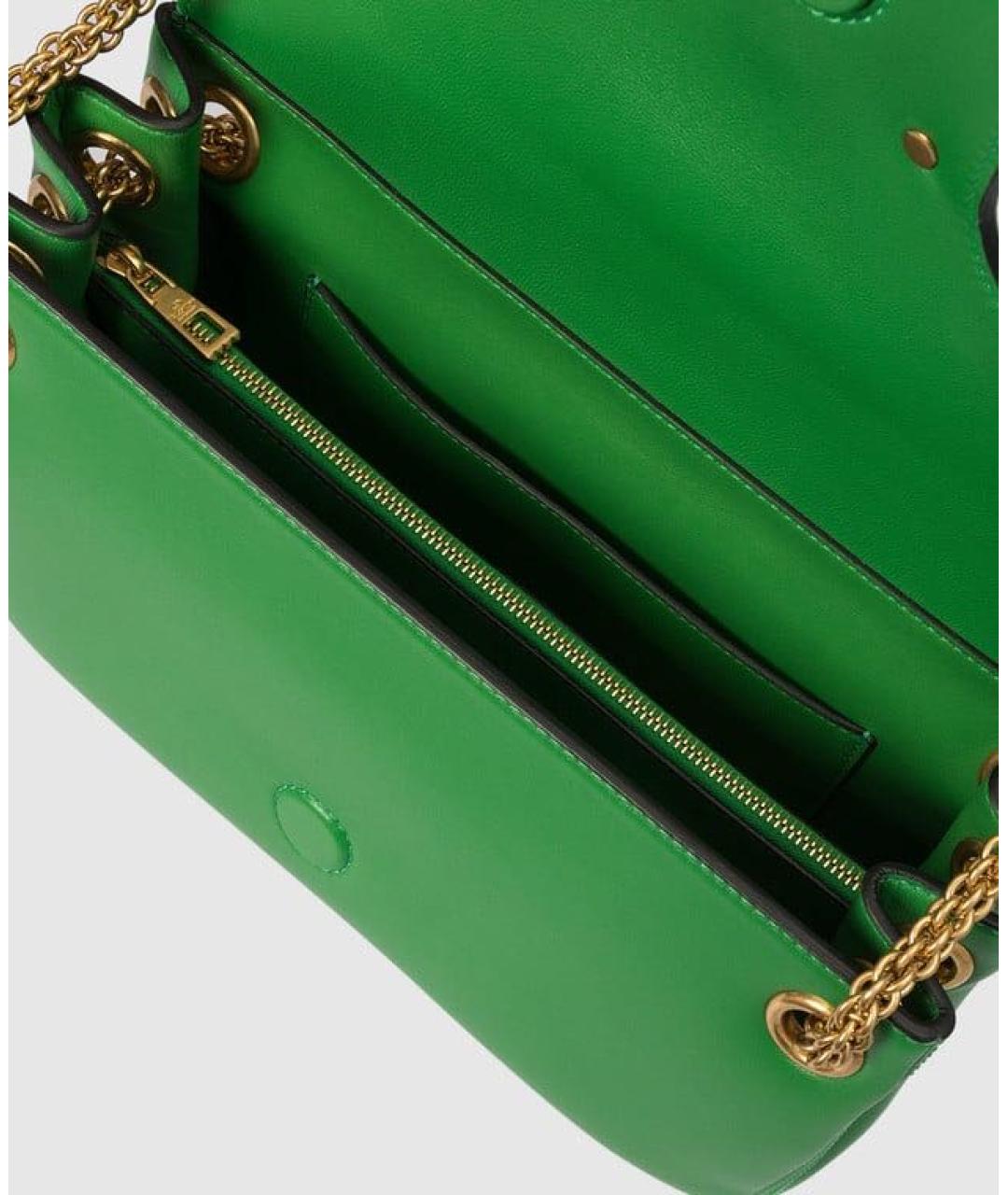 VALENTINO Зеленая кожаная сумка через плечо, фото 4