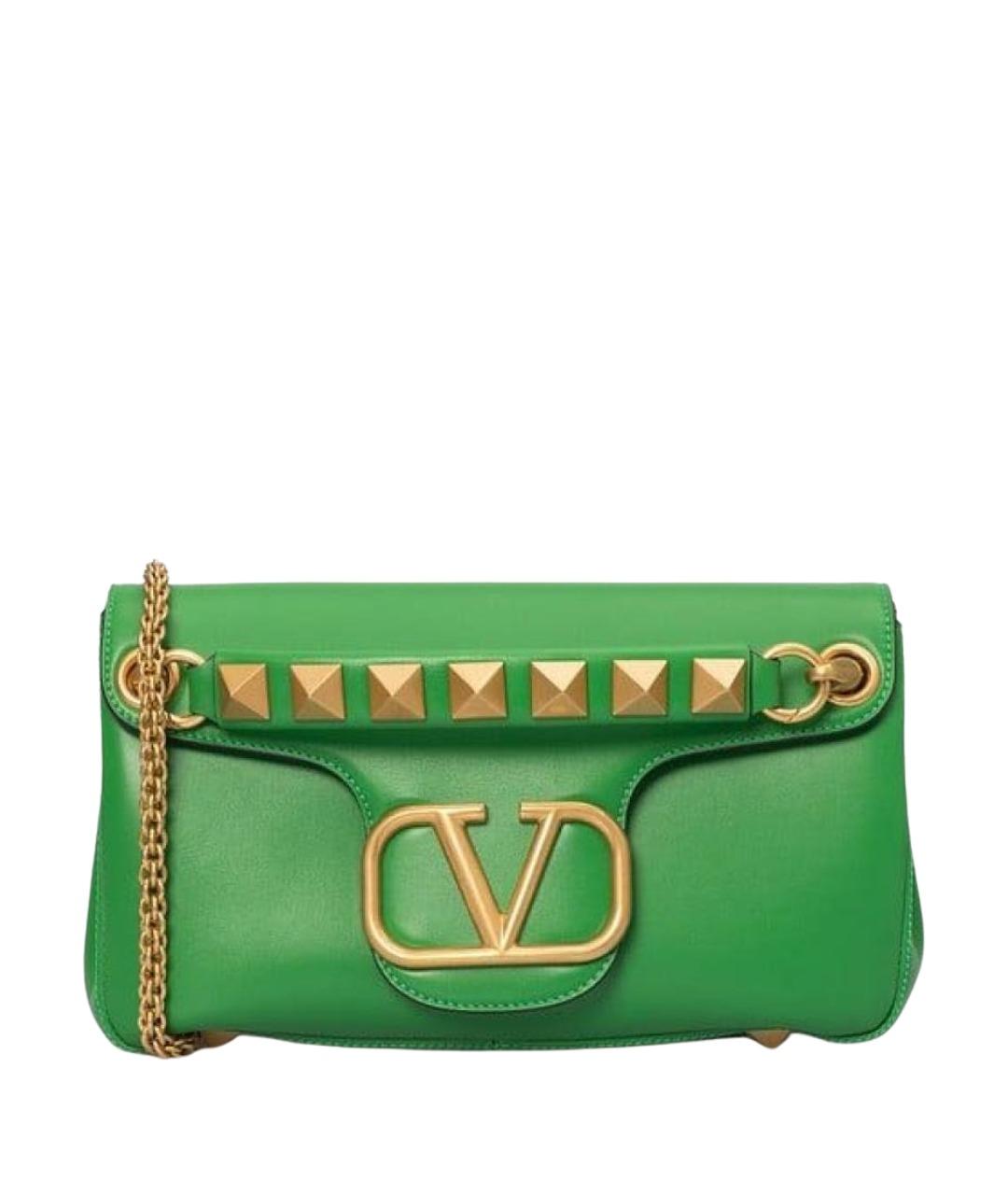 VALENTINO Зеленая кожаная сумка через плечо, фото 1