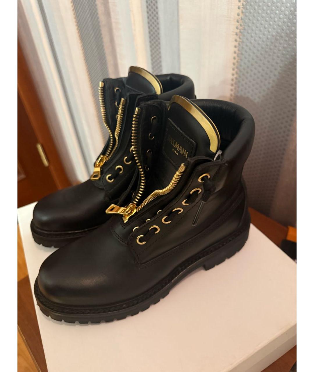 BALMAIN Черные кожаные ботинки, фото 7