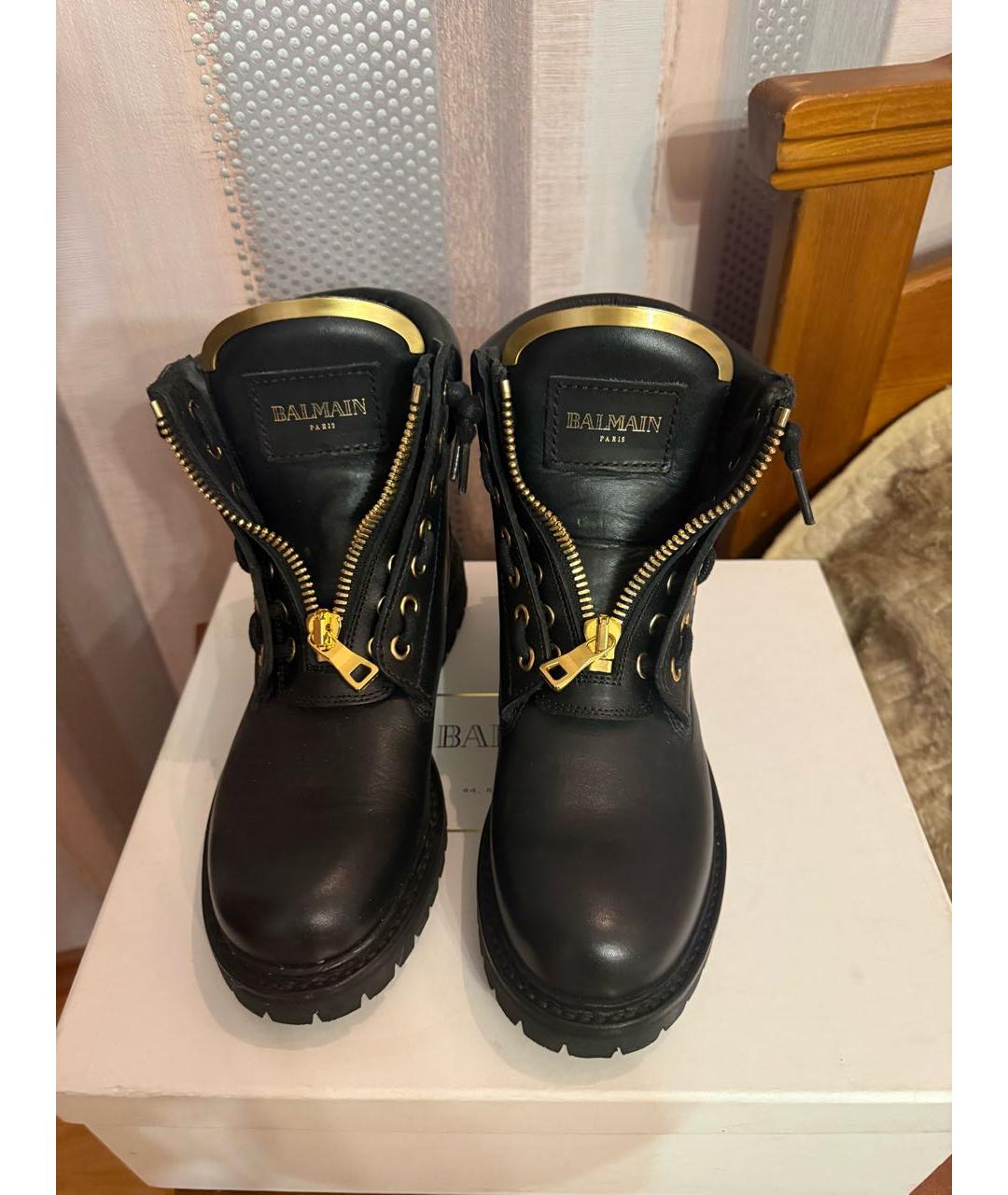 BALMAIN Черные кожаные ботинки, фото 2