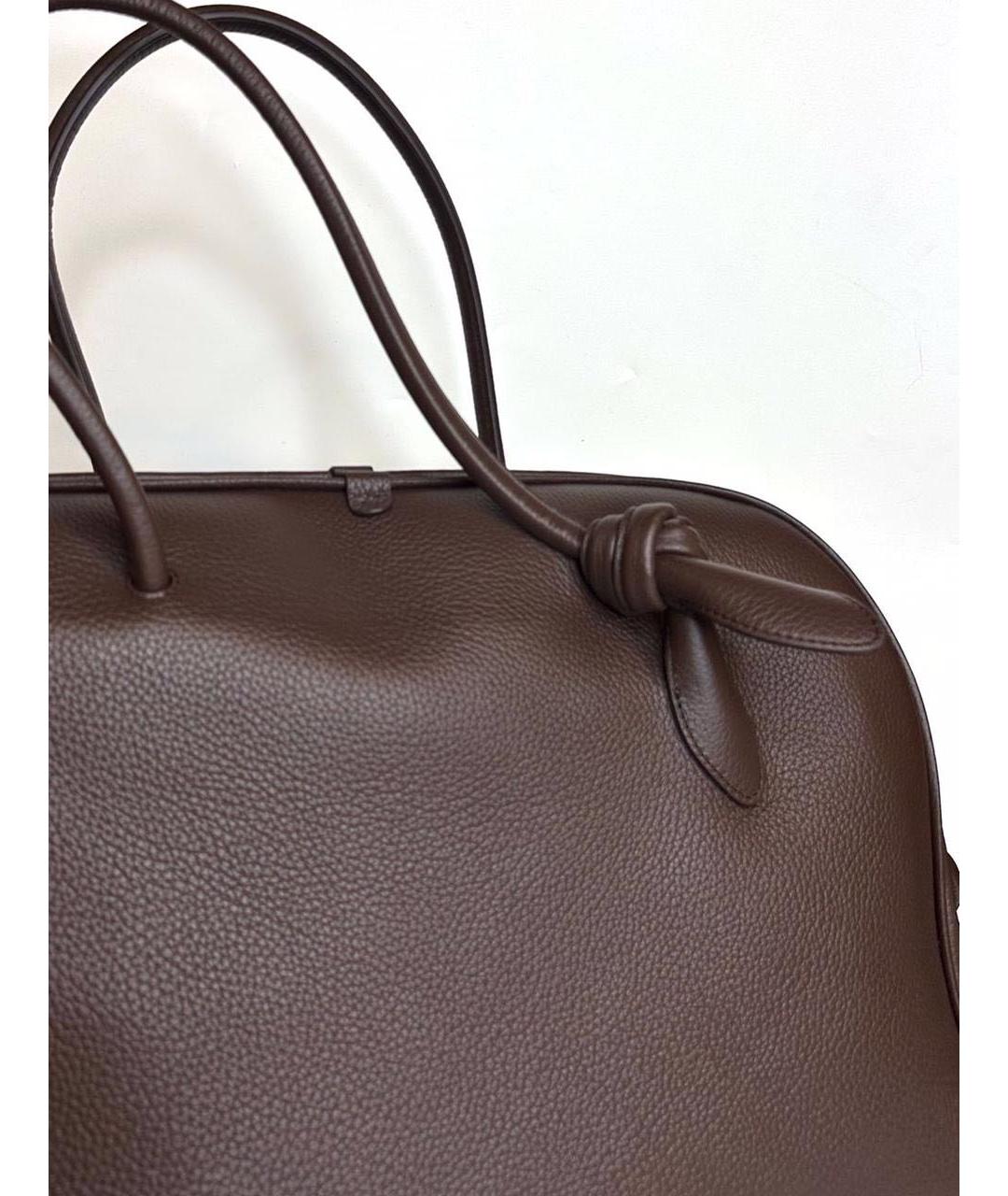 JACQUEMUS Коричневая кожаная сумка с короткими ручками, фото 2