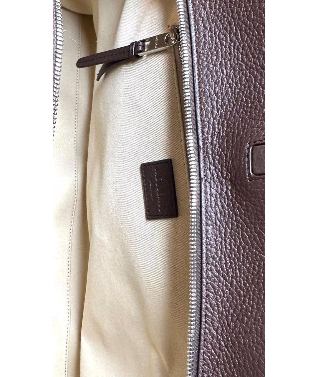 JACQUEMUS Коричневая кожаная сумка с короткими ручками, фото 8