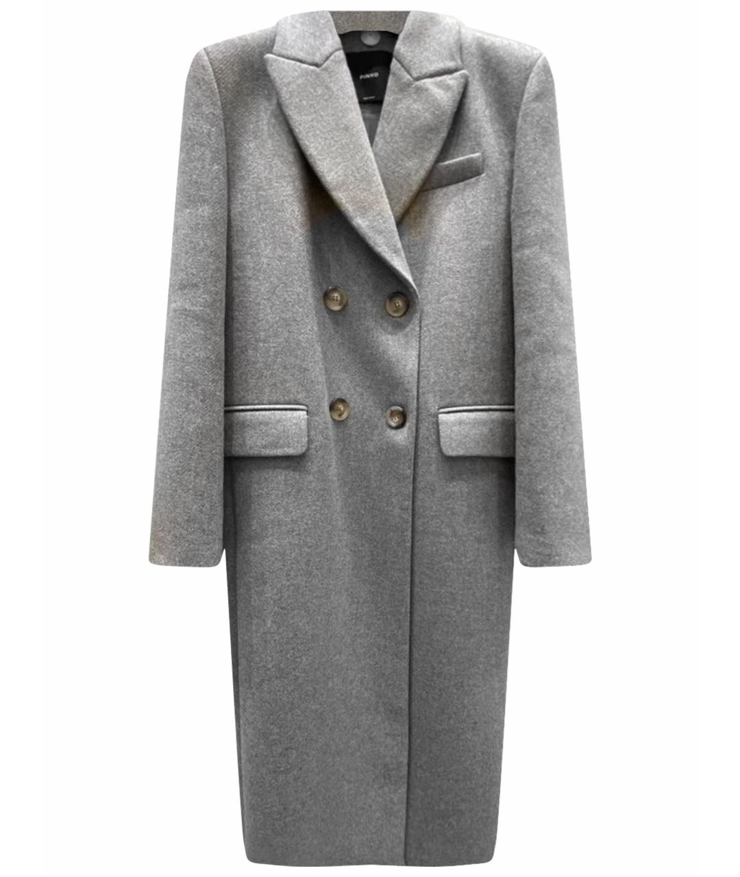 PINKO Серое шерстяное пальто, фото 1