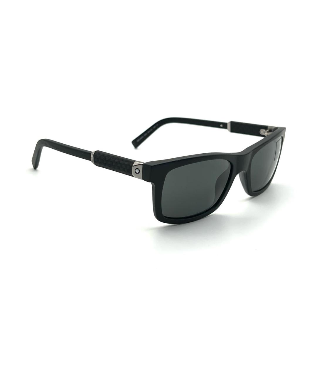 MONTBLANC Черные пластиковые солнцезащитные очки, фото 3