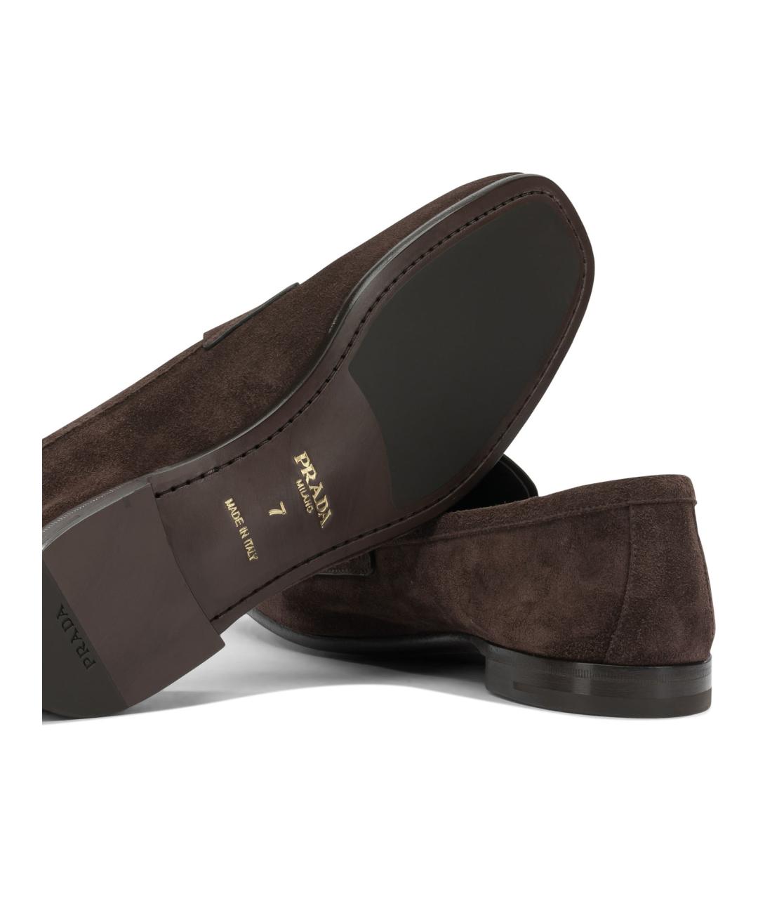 PRADA Коричневые замшевые лоферы, фото 5