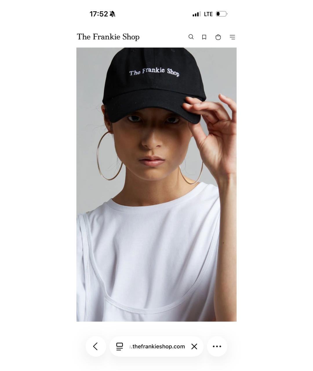 THE FRANKIE SHOP Черная хлопковая кепка, фото 2